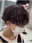 波巻きパーマメンズパーマメンズヘアツーブロックツイストパーマ