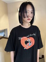 ソイ 下北沢(soi)&nbsp;【plum】髪質改善_センターパート_ボブ_プラムブラック