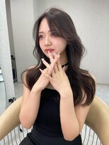 天神美容室 姫カットレイヤー×秋色くすみベージュ×韓国風巻き
