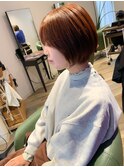 丸みショート_オレンジベージュ_