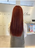 ストレートロングでパキッとRED