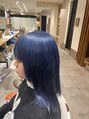 アース 東神奈川店(HAIR & MAKE EARTH)&nbsp;1ブリーチ髪質改善カラー【ネイビーブルー】