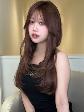 アイトーキョーエス 渋谷(AI TOKYO S) 顔まわりレイヤーオリーブベージュ透明感カラーロングレイヤー