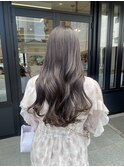【美髪ストレート×グレージュカラー】