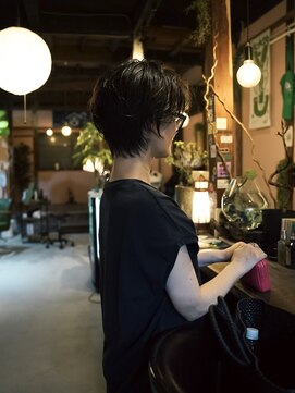 床の間 ショートパーマ