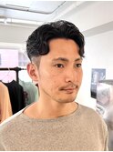 メンズ刈り上げショートツーブロックパーマショート