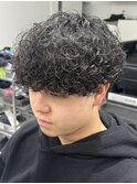 名古屋栄プードルパーマメンズカットラウンドマッシュ