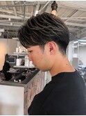 シャドウパーマ/リバースセンターパート/刈り上げメンズ