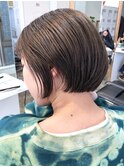 前下がりミニボブショートボブココアブラウン20代イルミナカラー