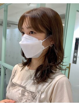 ヘーゼル 博多(HAZEL.) 【hazel KOBA】ロングウルフ　カーキベージュ