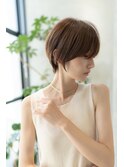 大人かわいい小顔ショートボブ/くすみベージュ/20代30代