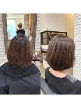 ディッシュ 五反田(dish) アッシュベージュ/グラボブ★五反田美容室