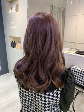 ヘアー ミッション 心斎橋店(hair Mission) カシスピンクセミロング
