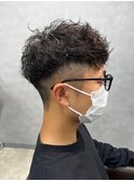 ツイストスパイラルパーマ波巻きスパイラル刈り上げマッシュ