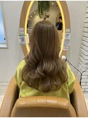 大人可愛いふんわりカールミストバング外国人風カラーブリーチ