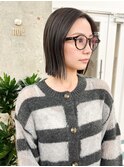 切りっぱなしボブ×地毛風グレージュ