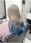 !ダブルカラーハイトーンカラーケアブリーチインナーカラー#原宿