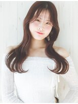 ホヌア(hoNua.)&nbsp;韓国風 ロング レッドブラウン レイヤー 20代 30代