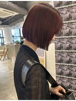 ヌールス(nullus non)&nbsp;【ボルドーレッド×切りっぱなしボブ 】ブリーチなし赤/赤/赤紫