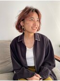 【 シンプルボブ × ニュアンスパーマ 】