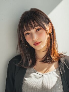 レリーオーファ 六甲(RelyOfa) 骨格補正ミディアムで丸み[六甲/髪質改善/白髪ぼかし]