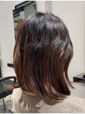 ★大人可愛いショートレイヤー/ダークグレー/脱白髪染め