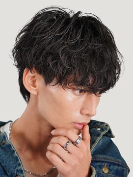 レタッチバイフィフス 大阪梅田(RETOUCH by fifth) 大阪梅田波巻きパーマシャドウパーマラウンドマッシュゆるめ◆