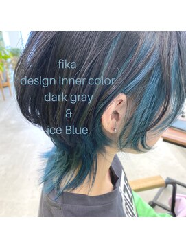 フィカ(fika) fika【Design inner color dark gray and ice Blue】