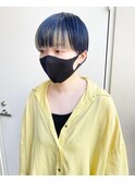 ブルーブラック&ベージュの前髪インナーカラー♪