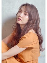 フラミューム 高崎(flammeum) くびレイヤーエモージュインナーグレージュ前髪ピンクベージュ