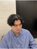 波巻きセンターパート 池袋 メンズ