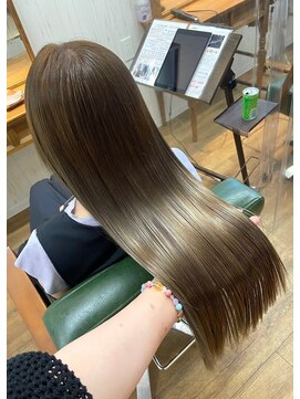 アンダーバーホワイトモデ 河内長野(_WHITE mode) 20代30代40代髪質改善カラーアッシュベージュ艶感ストレート