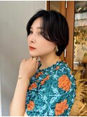 大人かわいい小顔ショート/マットブラウン/前髪長め