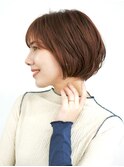 丸みショート・ボブ/丸顔/前髪あり/絶壁解消/40代/30代/長め