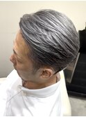 毛流れヘア/白髪ぼかし/50代男性髪型/かき上げヘア