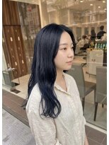 アッシュ 川崎店(Ash)&nbsp;ネイビーブルー　ブリーチあり