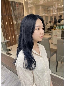 アッシュ 川崎店(Ash) ネイビーブルー　ブリーチあり