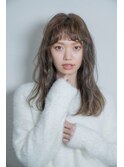 シアーアッシュ×前髪パーマ風style