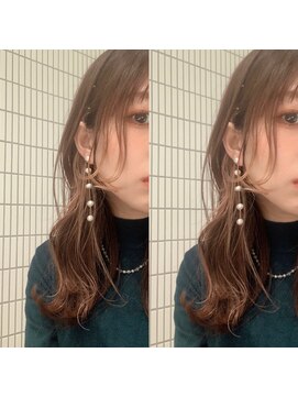 オブ ヘアー 自由が丘 ウエスト(Of HAIR WEST) おくれ毛カット/斜めバング/アッシュオリーブ/アースカラー