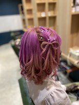 ヘアサロンアンドヘアメイクディー(hair salon hair make D)&nbsp;仙台D　ヘアセット　ヘアアレンジ　リボンハーフツイン