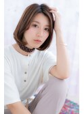 センターパート♪ニュアンスカラー小顔ボブウルフショートa1