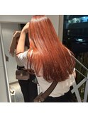 ☆ブリーチなしでここまで発色！！オレンジカラー！！