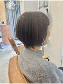 ショートボブ×白髪ぼかしハイライト×髪質改善カラー