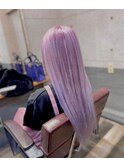 エクステ付けたままカラー/グラデーション/髪質改善/パープル