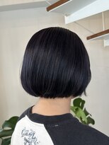 ピークスヘア(peaks hair) ラベンダーカラー ボブ 大人ボブ 暗髪ボブ ブリーチなし 堀江