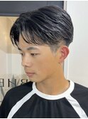 桑名メンズパーマメンズカットセンターパートメンズマッシュ緩め