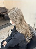 前髪ハイライトカラー似合わせカットウェーブミディアム