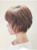 ショート×イノアカラー×ハイライト+イヤリングカラー