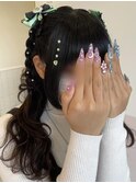リボン付き！ハーフツイン編みたらし♪_ユウ