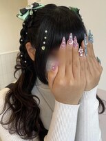 リボン付き！ハーフツイン編みたらし♪_ユウ